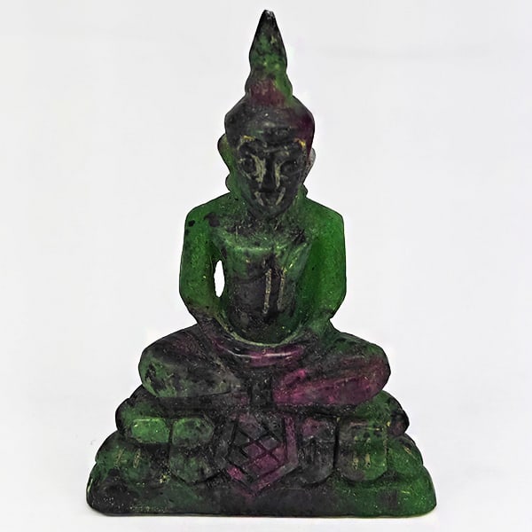 Natural Red Green Ruby in Zoisite 80.94 Ct. Buddha Carving Shape 47 x 32 Mm Gemstone From Madagascar: Product ID: 805935809 Product Name: Natural Zoisite Carving Weight: 80.94 CT. Size: 47 x 32 x 13 MM. Shape: Carving shape Color: Red Green Clarity:Opaque Luster: Good Gems Origin: Madagascar Treatment