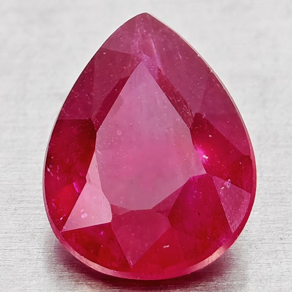 Natural Natural Purplish Red Ruby 1.76 Ct. Pear Shape 8.6 x 6.8 Mm Gemstone From Madagascar (1 of 3)