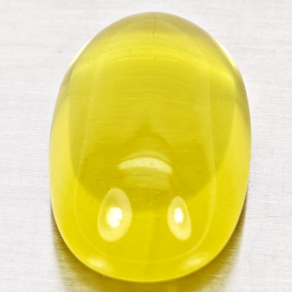 Natural Yellow Lemon Quartz 23.79 Ct.Oval Cabochon Shape 22 x 14.5 Mm Gemstone From Brazil (1 of 3)