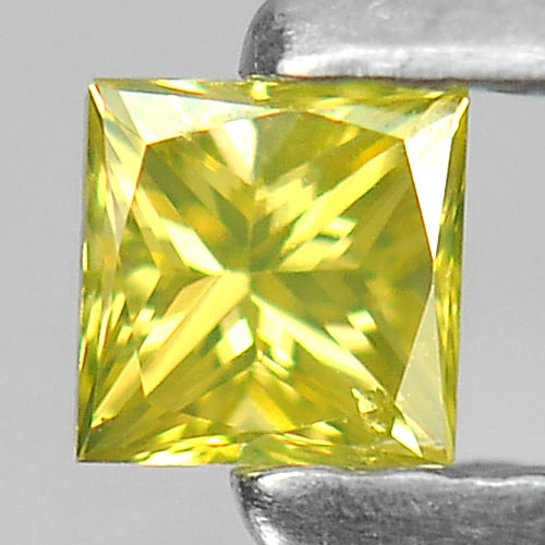 Natural Yellow Loose Diamond 0.15 Ct. Square Princess Cut 3 Mm (1 of 3)
