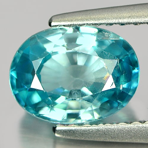 Natural Blue Zircon 1.80 Ct. Oval Shape 8 x 6 Mm Gemstone From Cambodia (1 of 3)