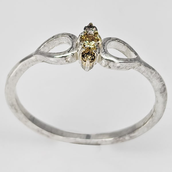 925 Sterling Silver Ring Jewelry 1.03 Grams With Natural Diamond 0.07 Ct. Size 5.5 (1 of 3)