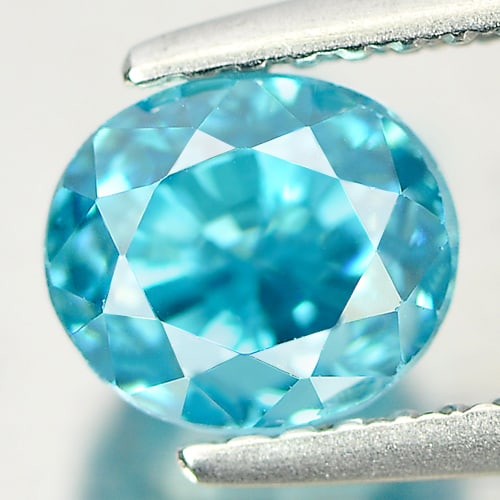Natural Blue Zircon 2.70 Ct. Clean Oval Shape 7.3 x 6 Mm. Gemstone From Cambodia (1 of 3)