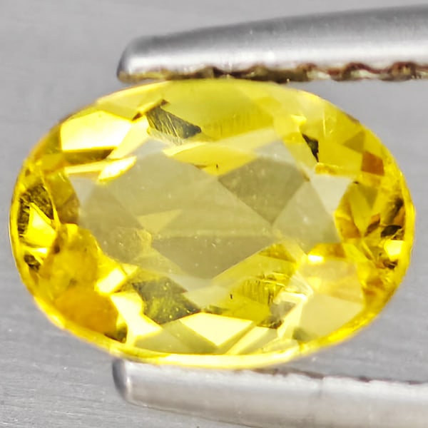 Natural Yellow Beryl 0.75 Ct. Oval Shape 7.2 x 5.2 Mm. Gemstone from Brazil (1 of 3)