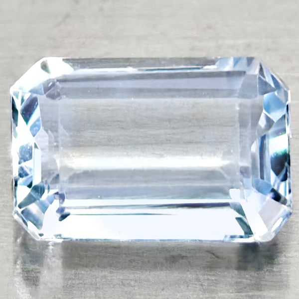 Natural Light Blue Aquamarine 1.08 Ct. Octagon Shape 7.6 x 5.2 Mm Gemstone From Brazil (1 of 3)