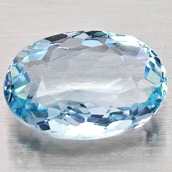 Natural Light Blue Aquamarine 1.67 Ct. Oval Shape 9.5 x 6.8 Mm Gemstone From Brazil: Product ID: 800812294 Product Name: Natural Aquamarine Weight: 1.67 CT. Size: 9.5 x 6.8 x 4 MM. Shape: Oval Shape Color: Light Blue Clarity:VSI - SI1 Luster: Good Gems Origin: Brazil Treatment: Unheat