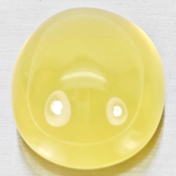 Natural Yellow Lemon Quartz 35.27 Ct. Oval Cabochon Shape 22 x 18.8 Mm Gemstone From Brazil (1 of 3)