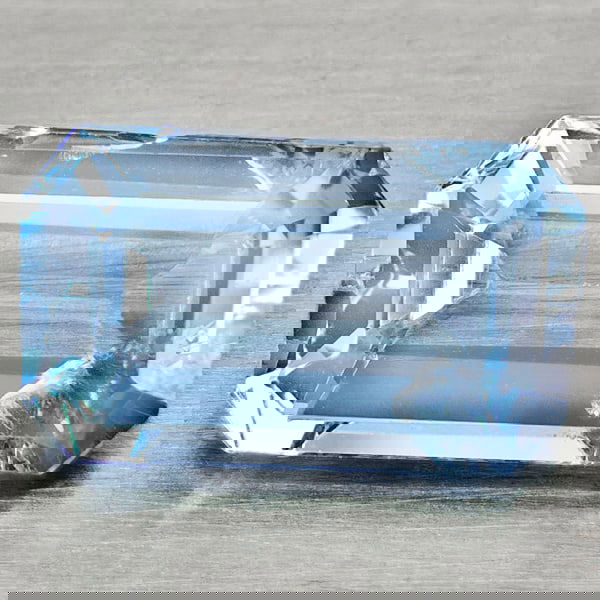 Natural Light Blue Aquamarine 1.69 Ct. Octagon Shape 9.8 x 5.8 Mm Gemstone from Brazil (1 of 3)