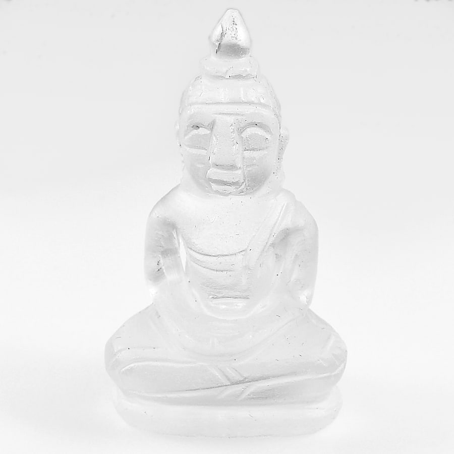 Natural White Quartz 65.45 Ct. Buddha Carving Size 41 x 22 Mm Gemstone From Thailand (1 of 3)