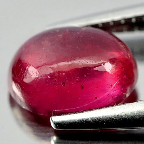 Natural Purplish Red Ruby 1.39 Ct. Oval Cabochon Shape 7 x 5.4 Mm. Gemstone From Mozambique (1 of 3)