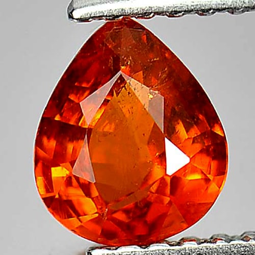Natural Orange Spessartine Garnet 0.81 Ct. Pear Shape 6.3 x 5.4 Mm. Gemstone From Namibia (1 of 3)