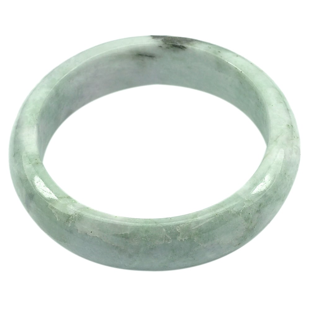 Natural Green White Jade Bangle 388.68 Ct. Diameter 60 Mm. Gemstone From Thailand (1 of 3)