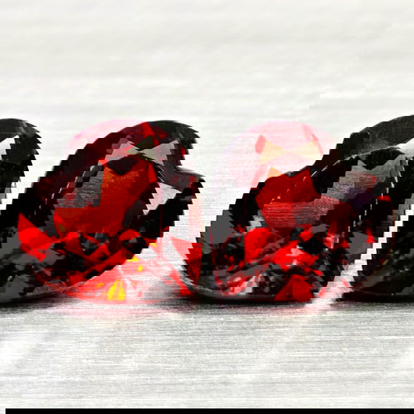 Natural Orangish Red Garnet 3.16 Ct. 2 Pcs Heart Shape 7.1 x 7.1 MM Gemstones From Tanzania (1 of 3)