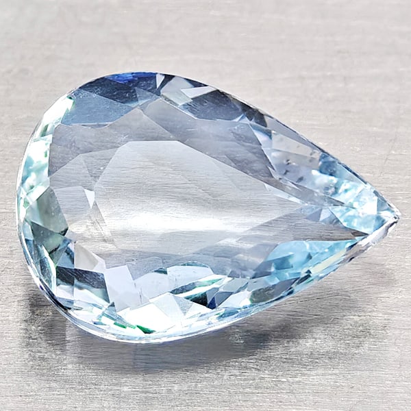 Natural Light Blue Aquamarine 1.13 Ct. Pear Shape 9 x 6.8 Mm Gemstone From Brazil (1 of 3)
