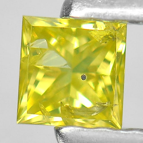 Natural Yellow Loose Diamond 0.16 Ct. Square Princess Cut 3 Mm Gemstone From Belgium (1 of 3)