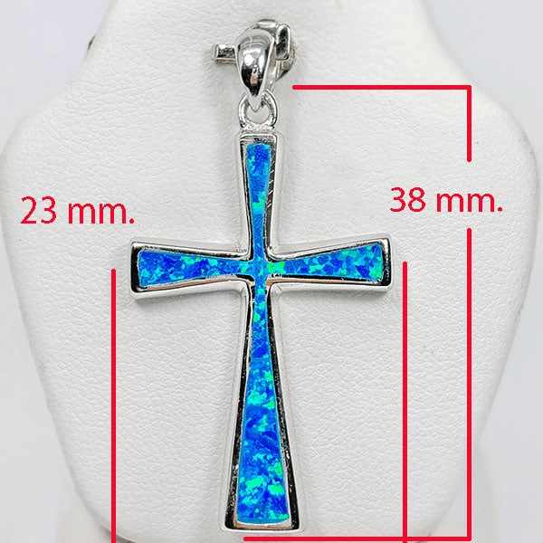 925 Sterling Silver Pendant Jewelry with Multi Color Blue Created Opal 5.66 Grams (1 of 3)