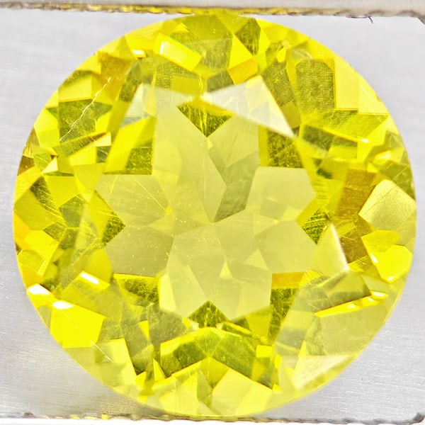 Natural Yellow Lemon Quartz 5.09 Ct. Round Shape 11.1 Mm Gemstone From Brazil (1 of 3)