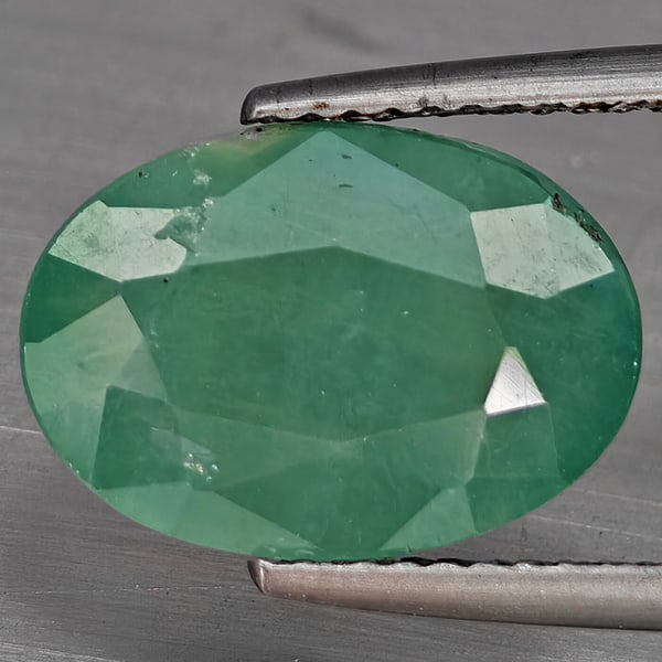 Natural Green Blueish Grandidierite 4.70 Ct. Oval Shape 13.2 x 9.4 Mm Gemstone from Madagascar (1 of 3)