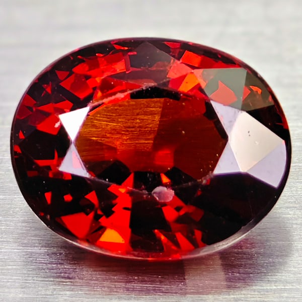 Natural Orange Red Spessatrine Garnet 1.38 Ct. Oval Shape 7 x 5.6 Mm Gemstone From Nigeria (1 of 3)