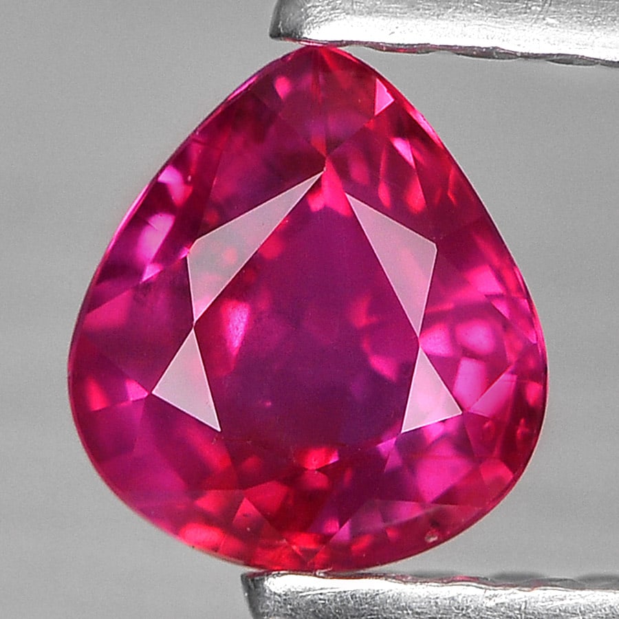 Natural Unheated Reddish Pink Ruby 0.53 Ct. Pear Shape 5.3 x 4.8 Mm. Gemstone From Madagascar (1 of 3)