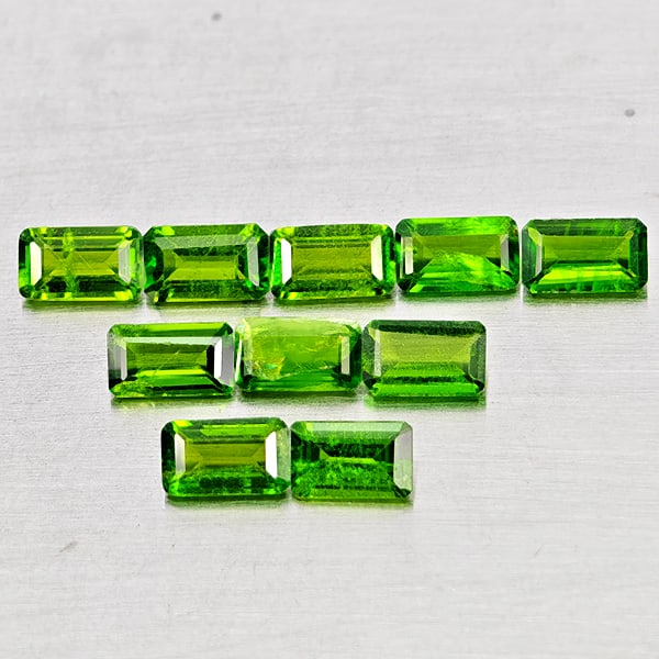 Natural Green Chrome Diopside 2.97 Ct. 10 Pcs Octagon Shape 5.2 x 3 Mm Gemstones From Russia (1 of 3)