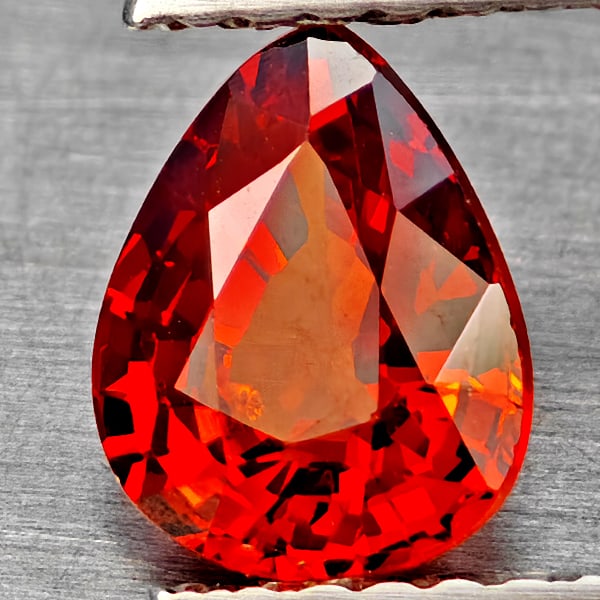 Natural Orangish Red Spessartine Garnet 1.29 Ct. Pear Shape 7.1 x 5.7 Mm Gemstones From Namibia (1 of 3)