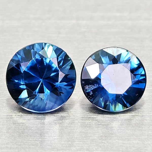 Natural Blue Sapphire 0.48 Ct. 2 Pcs Round Diamond Cut 3.6 Mm Gemstones From Madagascar (1 of 3)