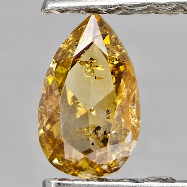 Natural Yellow Fancy Color Loose Diamond 0.21 Ct. Pear Shape 4.8 x 2.9 Mm From Belgium (1 of 3)