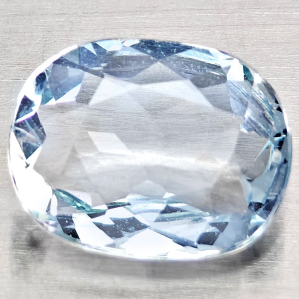 Natural Light Blue Aquamarine 1.64 Ct. Oval Shape 9.1 x 7.3 Mm Gemstone From Brazil (1 of 3)