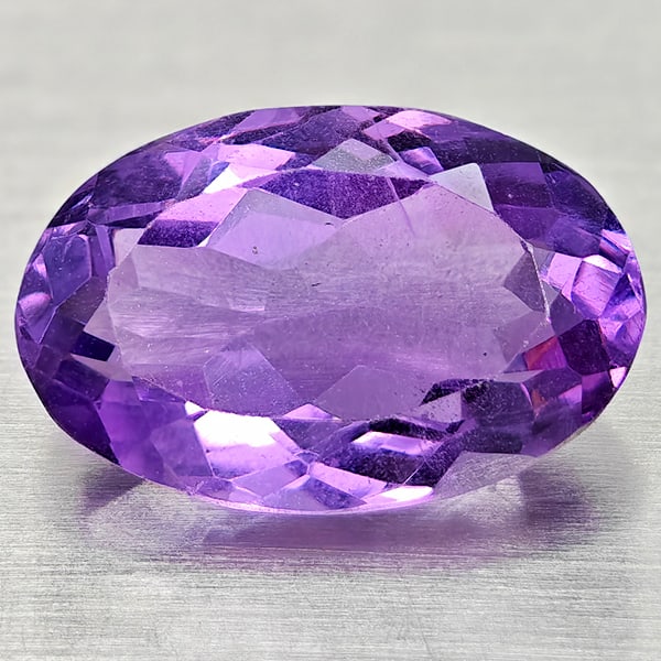 Natural Purple Amethyst 7.03 Ct. Oval Shape 15 x 9.6 Mm Gemstone from Brazil (1 of 3)
