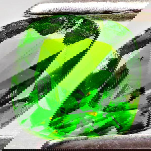 Natural Green Chrome Diopside 0.54 Ct. Cushion Shape 5.2 Mm Gemstone From Russia (1 of 3)