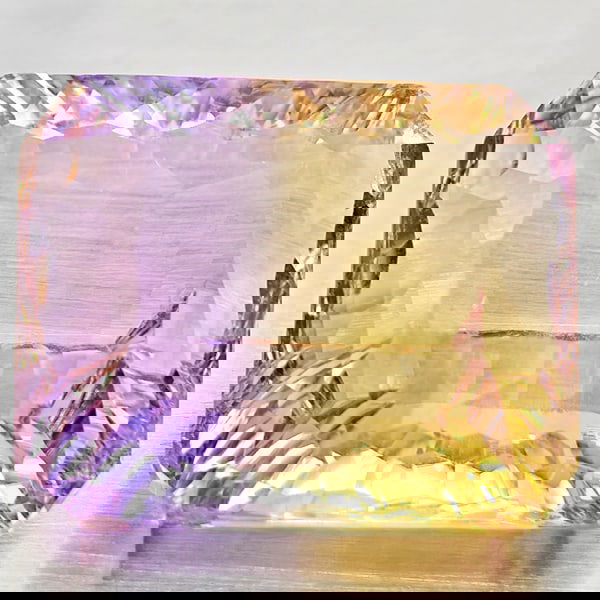 Natural Bi Color Ametrine 7.71 Ct. Octagon Concave Cut 12.6 x 11.5 Mm Gemstone From Bolivia (1 of 3)