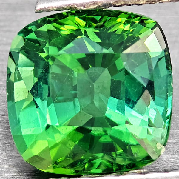Natural Green Tourmaline 1.25 Ct. Cushion Shape 6.3 x 6.2 Mm Gemstone from Nigeria: Product ID: 807251167 Product Name: Natural Tourmaline Weight: 1.25 CT. Size: 6.3 x 6.2 x 4.6 MM. Shape: Cushion Shape Color: Green Clarity:VSI Luster: Good Gems Origin: Nigeria Treatment: Unheated Cr