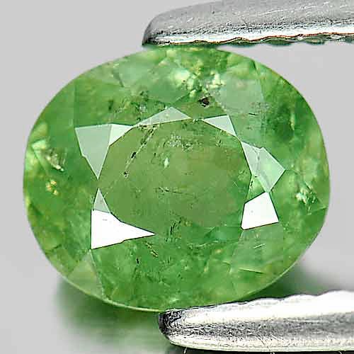 Natural Green Demantoid Garnet 1.33 Ct. Oval Shape 7 x 6 Mm. Gemstone From Madagascar (1 of 3)