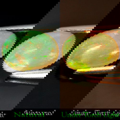 Natural Multi Color Opal 1.44 Ct. Oval Cabochon Shape 10 x 7.5 Mm. Gemstone Unheated: Product ID: 818714997 Product Name: Natural Opal Weight: 1.44 CT. Size: 10 x 7.5 x 4.4 MM. Shape: Oval Cabochon Color: Multi Color Clarity:Semi - Transparent Luster: Iridescent Gems Origin: Ethiopia T