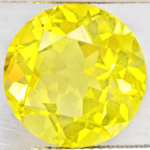 Natural Yellow Lemon Quartz 8.55 Ct. Round Shape 13.2 Mm Gemstone From Brazil (1 of 3)