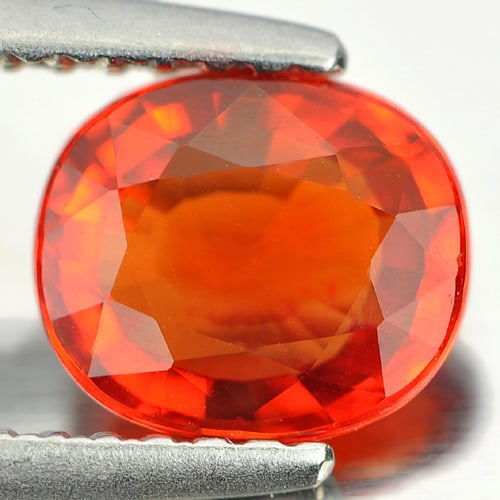 Natural Orange Red Songea Sapphire 1.29 Ct. Clean Oval Shape 7.1 x 6 Mm. Gemstone From Tanzania (1 of 3)