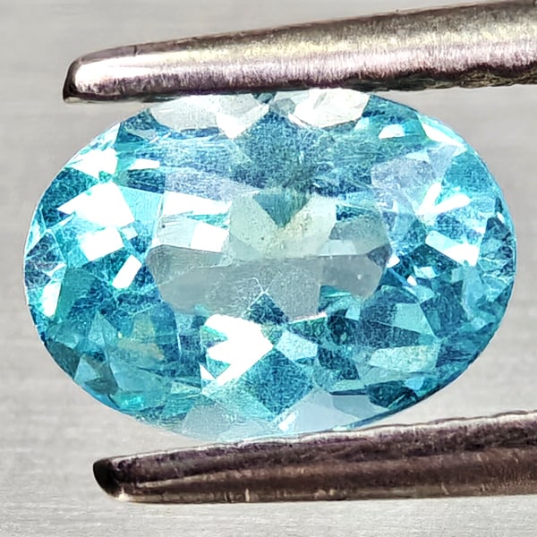 Natural Paraiba Color Apatite 0.79 Ct. Oval Shape 6.8 x 4.9 Mm Gemstones From Tanzania (1 of 3)