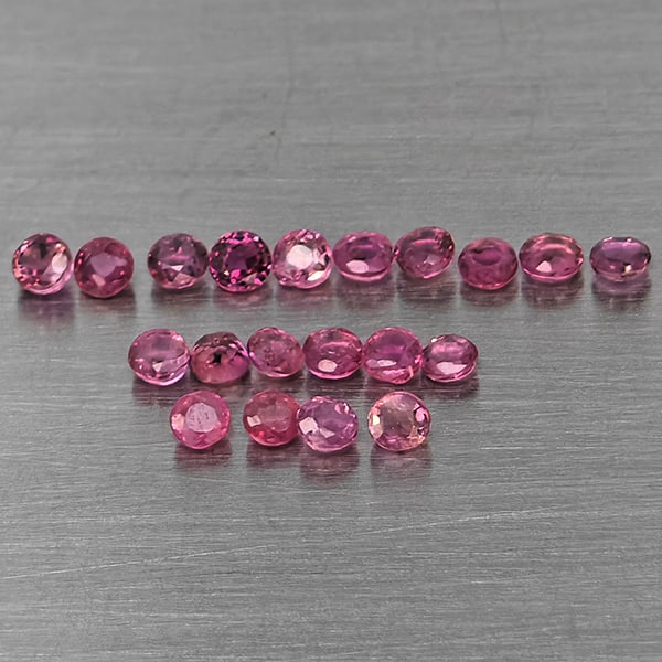 Natural Pink Red Ruby 0.80 Ct. 20 Pcs Round Shape 2 Mm Gemstone From Thailand (1 of 3)
