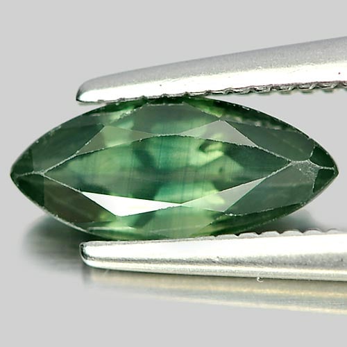 Natural Green Sapphire 0.88 Ct. Marquise Shape 9.2 x 4.1 Mm. Gemstone From Thailand (1 of 3)