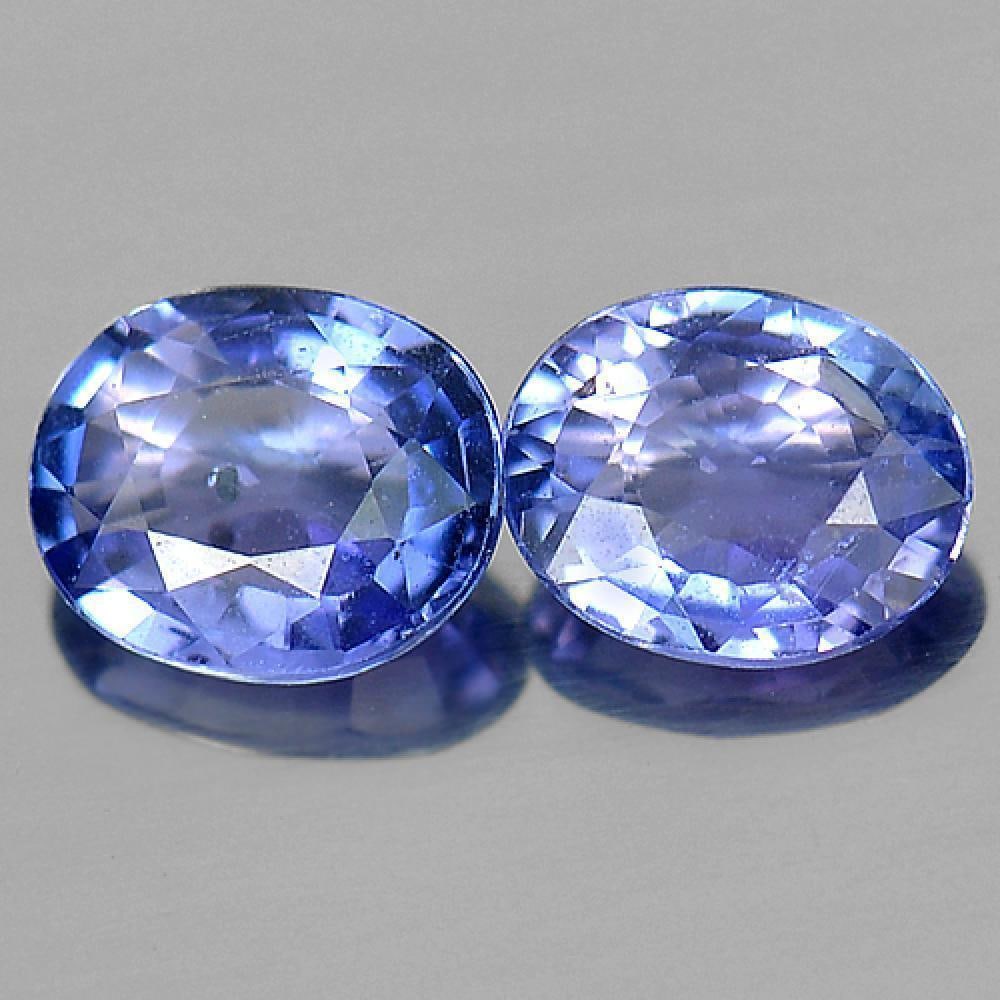 Natural Violetish Blue Tanzanite 1.06 Ct. 2 Pcs. Oval Shape 6.1 x 5 Mm. Gemstones From Tanzania (1 of 3)