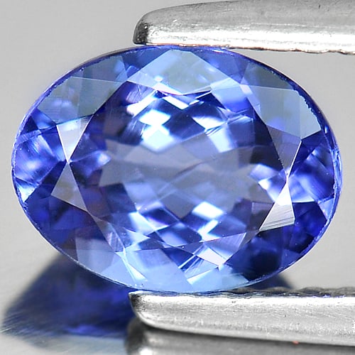 Natural Violetish Blue Tanzanite 1.32 Ct. VVS Oval Shape 8 x 6 Mm. Gemstone from Tanzania (1 of 3)