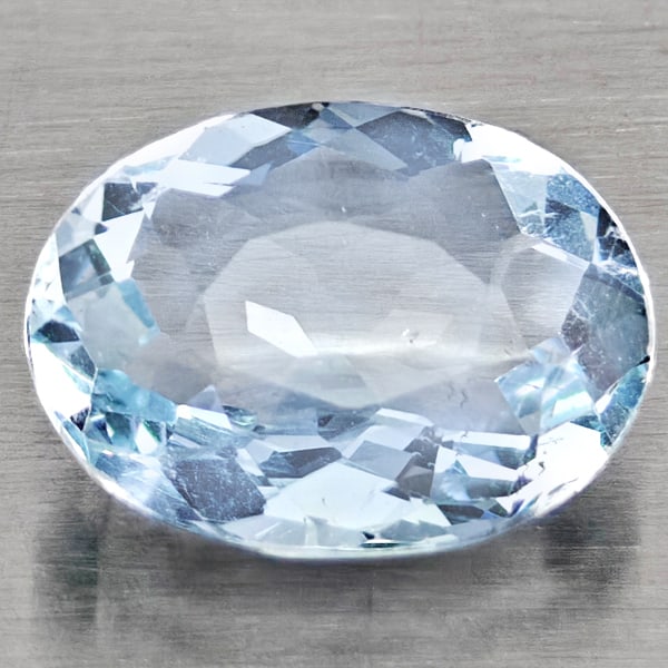 Natural Baby Blue Aquamarine 1.34 Ct. Oval Shape 9 x 6.9 Mm Gemstone From Brazil (1 of 3)