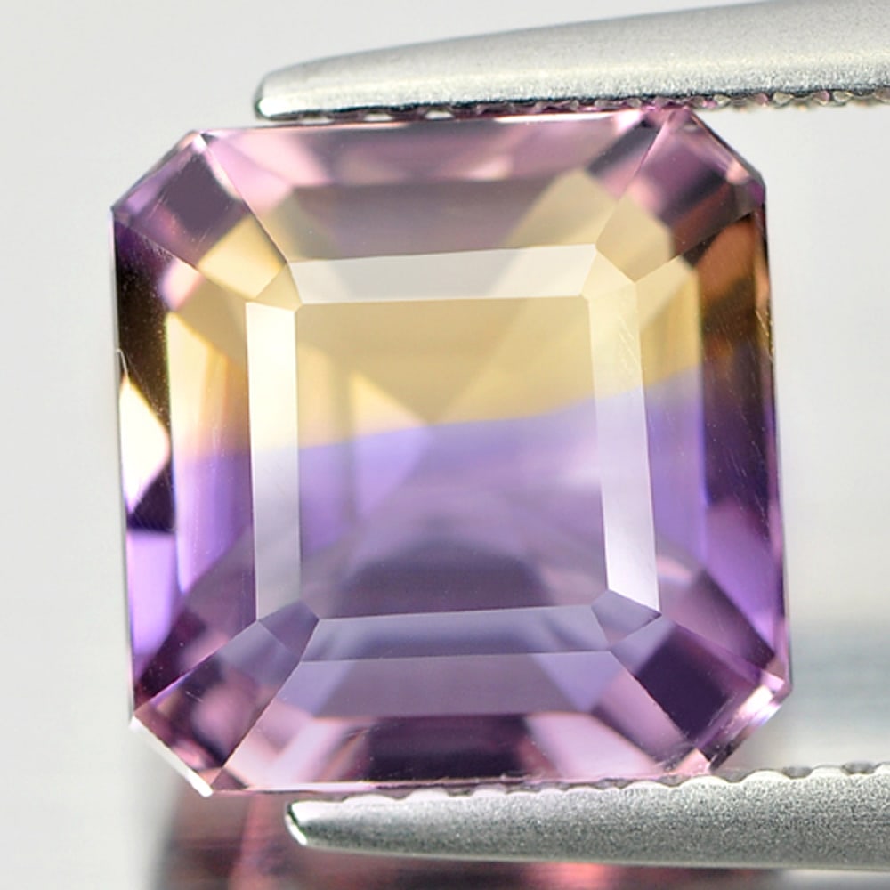 Natural Bi Color Ametrine 4.39 Ct. VVS Octagon Shape 9.7 x 9.5 Mm. Gemstone From Bolivia (1 of 3)