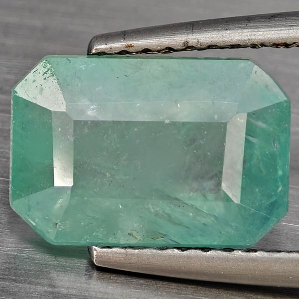 Natural Green Blueish Grandidierite 2.94 Ct. Octagon Shape 10.8 x 7.4 Mm Gemstone from Madagascar (1 of 3)