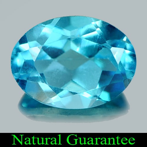 Natural Swiss Blue Topaz 1.41 Ct. Oval Shape 8 x 6 Mm Gemstone From Brazil: Product ID: 807161836 Product Name: Natural Blue Topaz Weight: 1.41 CT. Size: 8 x 6 x 3.8 MM. Shape: Oval Color: Swiss Blue Clarity:VSI Luster: Good Gems Origin: Brazil Treatment: Treated Crystal Stru