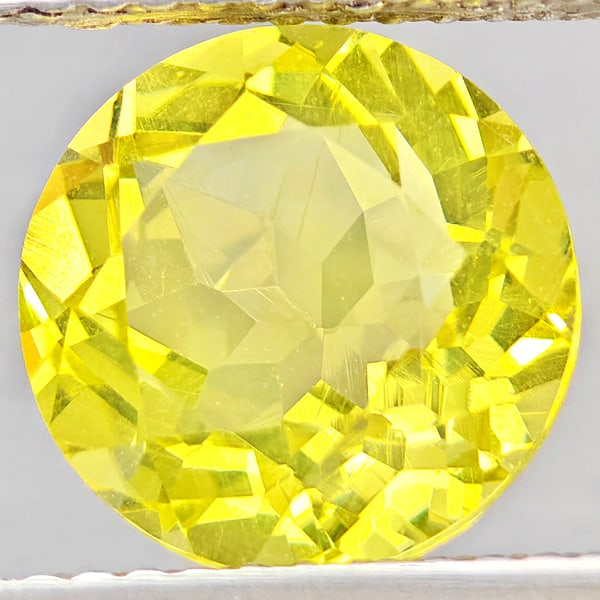 Natural Yellow Lemon Quartz 2.88 Ct. Round Shape 9.1 Mm Gemstone From Brazil (1 of 3)