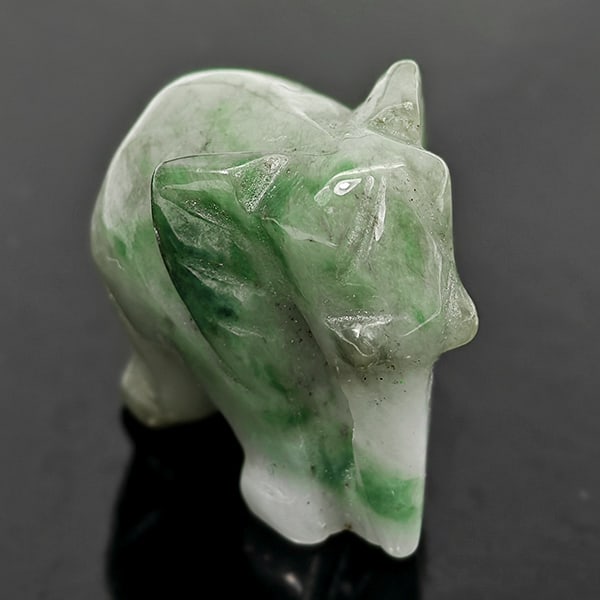 Natural Multi Color Jade 61.28 Ct. Elephant Carving Size 15 x 28 x 22 Mm Gemstone (1 of 3)