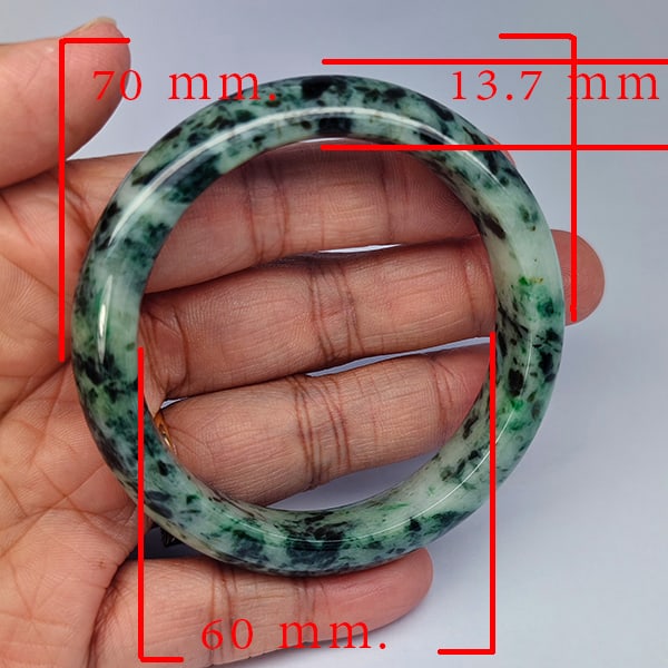 Natural Genuine Mulit Color Jade 324.40 Ct. Bangle Round Shape 70 x 60 Mm Gemstone From Thailand (1 of 3)
