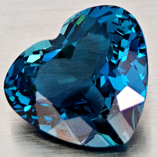 Natural London Blue Topaz 6.55 Ct. Heart Shape 12 x 10.9 Mm Gemstone From Brazil (1 of 3)